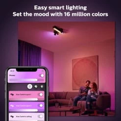 Philips Hue Centris 3 Light Flush To Ceiling Light - Black -Habitat Store 9455072 R Z004A