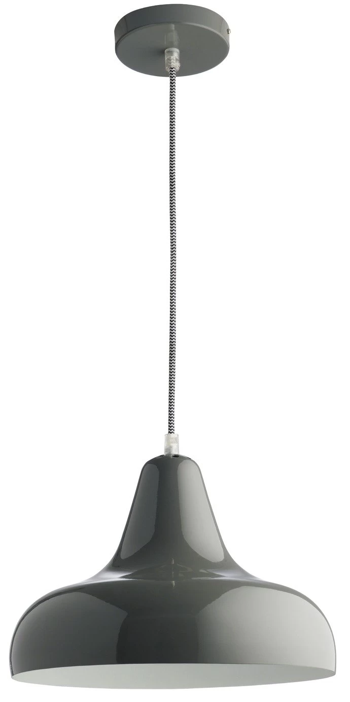 Habitat Aerial Spun Aluminium Pendant Light - Grey 2 Habitat Aerial Spun Aluminium Pendant Light - Grey - Image 2