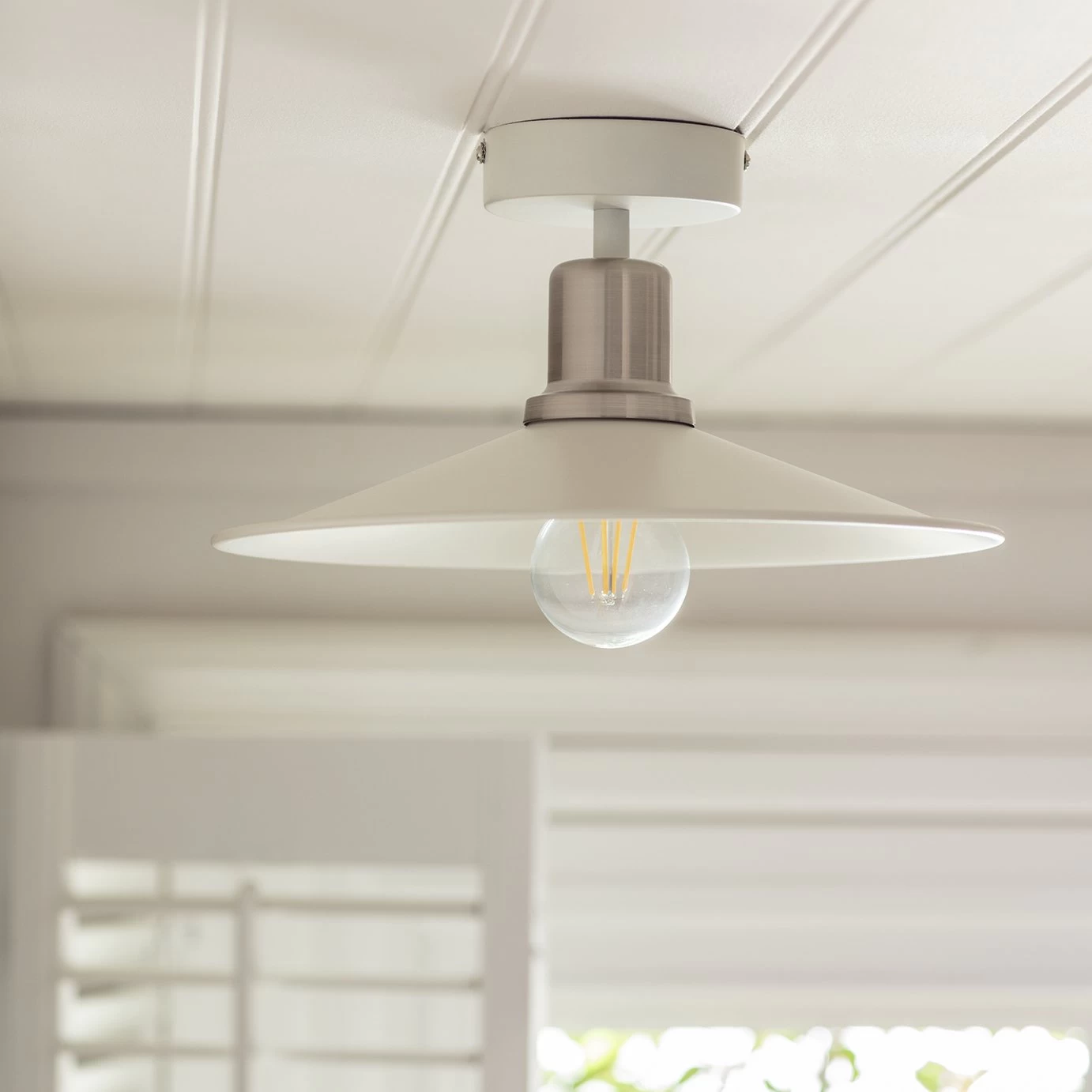 Habitat Pixie Flush To Ceiling Light - Off White 1 Habitat Pixie Flush To Ceiling Light - Off White