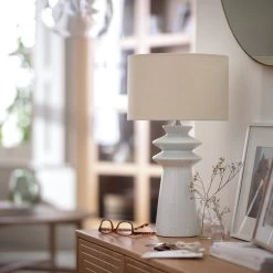 Habitat Astraeus Ceramic Table Lamp - White & Cream 19 Habitat Astraeus Ceramic Table Lamp - White & Cream -Habitat Store 9481307 R Z005C