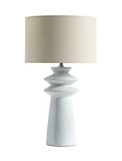 Habitat Astraeus Ceramic Table Lamp - White & Cream 17 Habitat Astraeus Ceramic Table Lamp - White & Cream -Habitat Store 9481307 R Z007A
