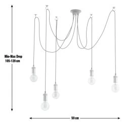 Habitat Nyos Spider 5 Light Chandelier - Black & Brass -Habitat Store 9483570 R E001