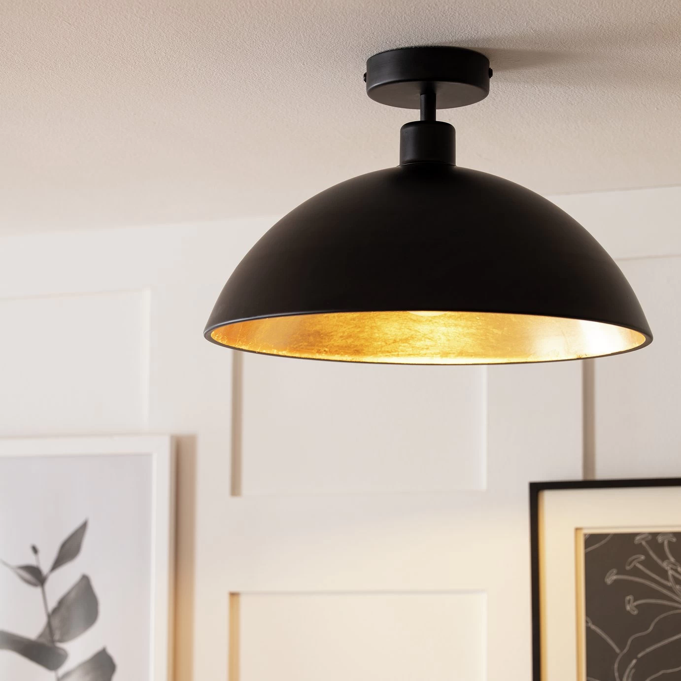 Habitat Yuno Leaf Flush To Ceiling Light - Black And Gold 1 Habitat Yuno Leaf Flush To Ceiling Light - Black And Gold