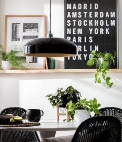 Habitat Abaya Spun Bamboo Pendant Shade - Black -Habitat Store 9501108 R Z002C