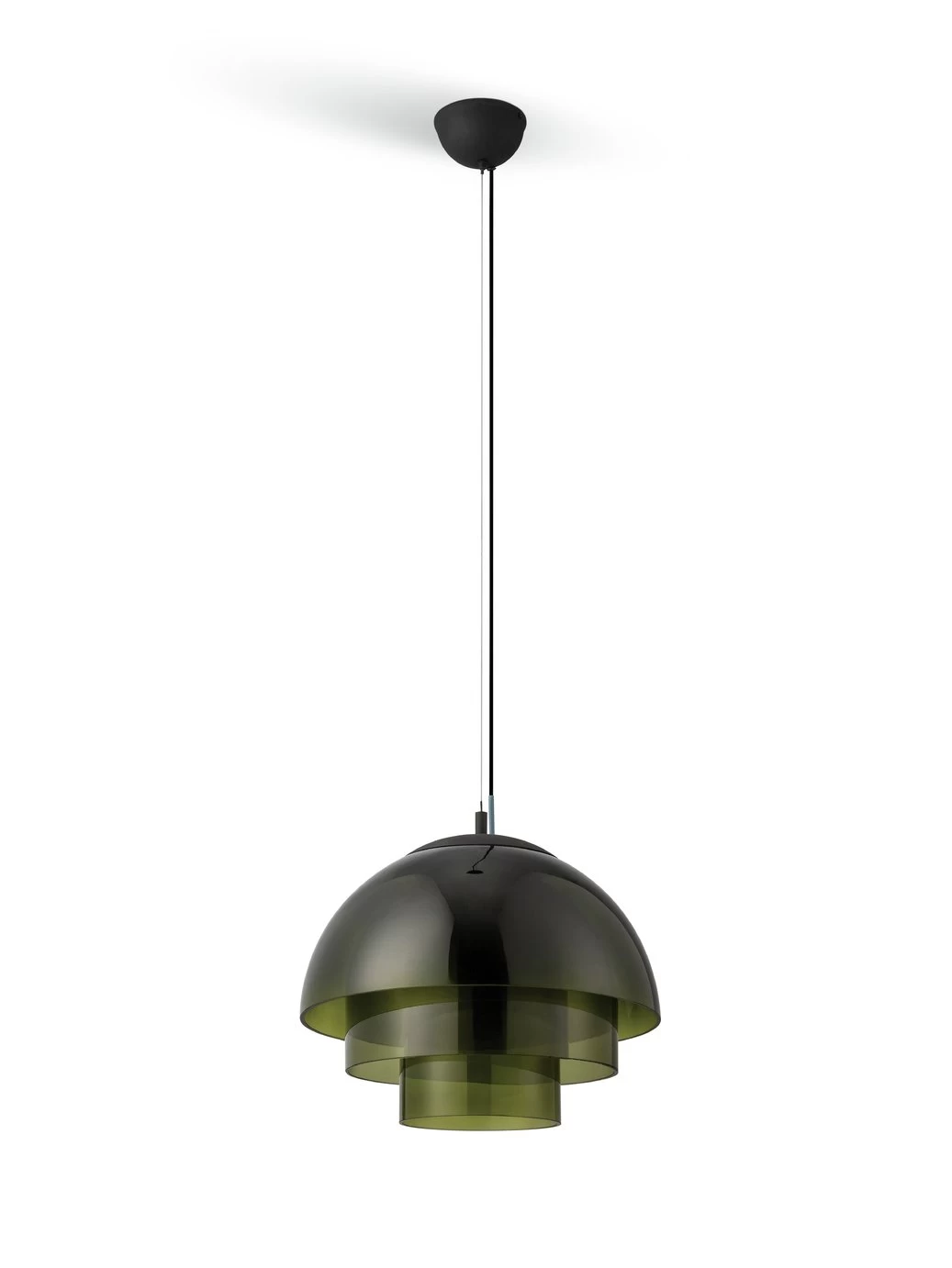 Habitat Zora 3 Tier Glass Pendant Light - Green 2 Habitat Zora 3 Tier Glass Pendant Light - Green - Image 2