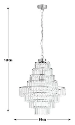 Habitat Presley Glass 8 Tier Chandelier - Brass -Habitat Store 9514449 R E001