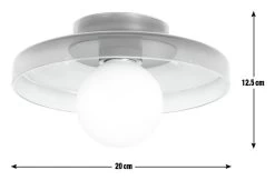 Habitat Jonna Bathroom Flush Ceiling Light -Dark Blue &Glass -Habitat Store 9518799 R E001