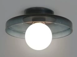 Habitat Jonna Bathroom Flush Ceiling Light -Dark Blue &Glass -Habitat Store 9518799 R Z002A