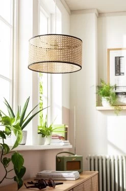 Habitat Ashi Rattan 40cm Shade - Natural & Black -Habitat Store 9519602 R Z003C