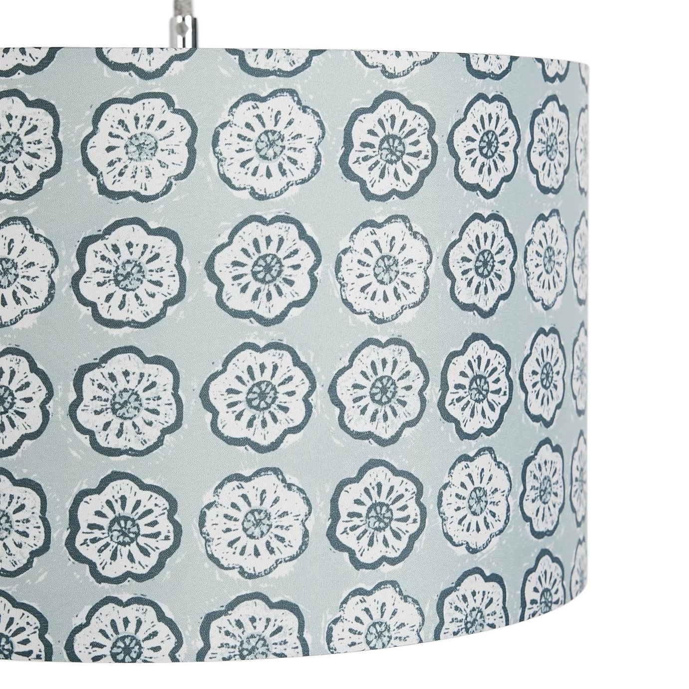 Habitat Country Floral Printed 30cm Drum Shade - Grey 4 Habitat Country Floral Printed 30cm Drum Shade - Grey - Image 4