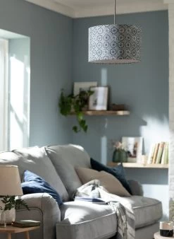 Habitat Country Floral Printed 30cm Drum Shade - Grey 13 Habitat Country Floral Printed 30cm Drum Shade - Grey -Habitat Store 9521322 R Z003C