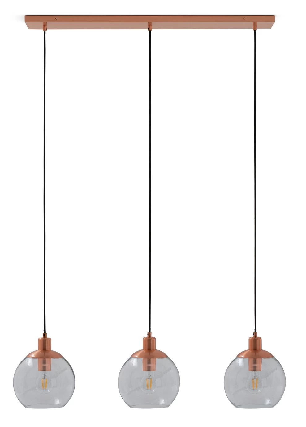 Habitat Coleman Metal 3 Light Bar Pendant Light - Copper 2 Habitat Coleman Metal 3 Light Bar Pendant Light - Copper - Image 2