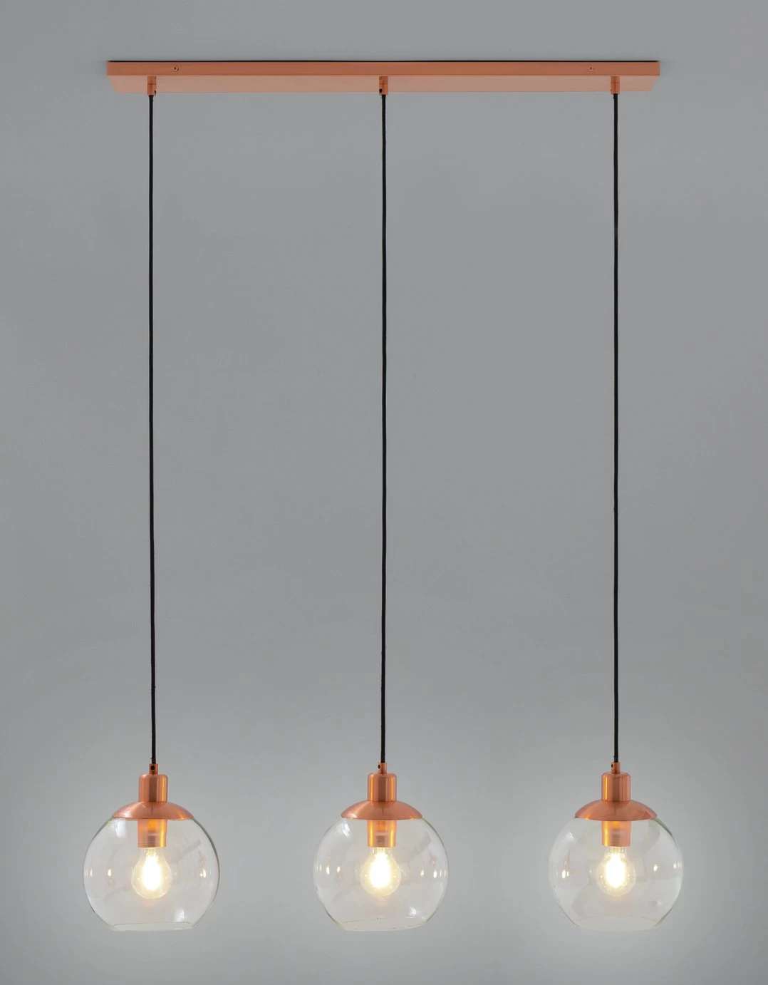 Habitat Coleman Metal 3 Light Bar Pendant Light - Copper 6 Habitat Coleman Metal 3 Light Bar Pendant Light - Copper - Image 6