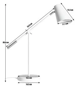 Habitat Vesper Cone Task Table Lamp - White & Gold -Habitat Store 9559648 R E001