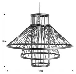 Habitat Wood 3 Tier Pendant Shade - Black 8 Habitat Wood 3 Tier Pendant Shade - Black -Habitat Store 9561007 R E001