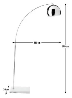 Habitat Nalone Arc Floor Lamp – Chrome & Marble -Habitat Store 9562415 R E001