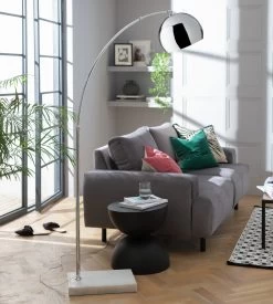 Habitat Nalone Arc Floor Lamp – Chrome & Marble -Habitat Store 9562415 R Z002C