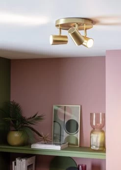 Habitat 3 Light Spotlight Plate - Brass -Habitat Store 9563366 R Z002C