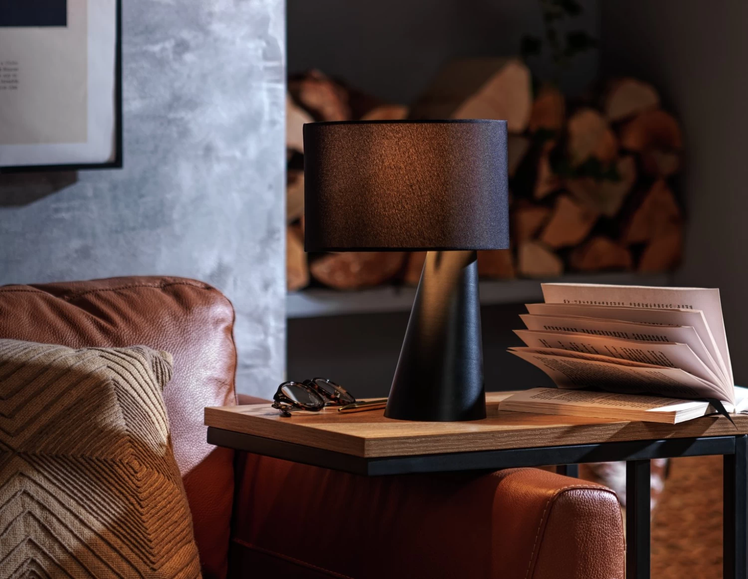 Habitat Abono Steel LED Table Lamp - Black 1 Habitat Abono Steel LED Table Lamp - Black