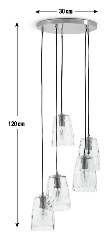 Habitat Webb 5 Light Cluster Pendant - Glass & Brass 2 Habitat Webb 5 Light Cluster Pendant - Glass & Brass - Image 2