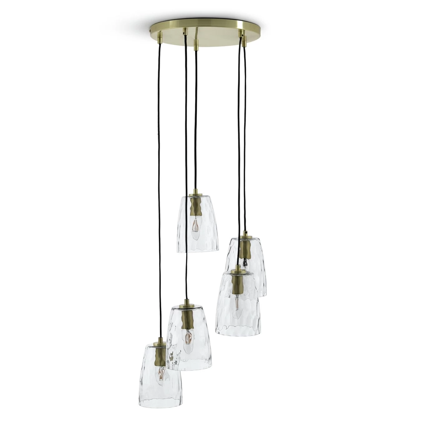 Habitat Webb 5 Light Cluster Pendant - Glass & Brass 1 Habitat Webb 5 Light Cluster Pendant - Glass & Brass