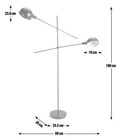 Habitat Jalonee Double Arm Floor Lamp - Black & Brass -Habitat Store 9616127 R E001