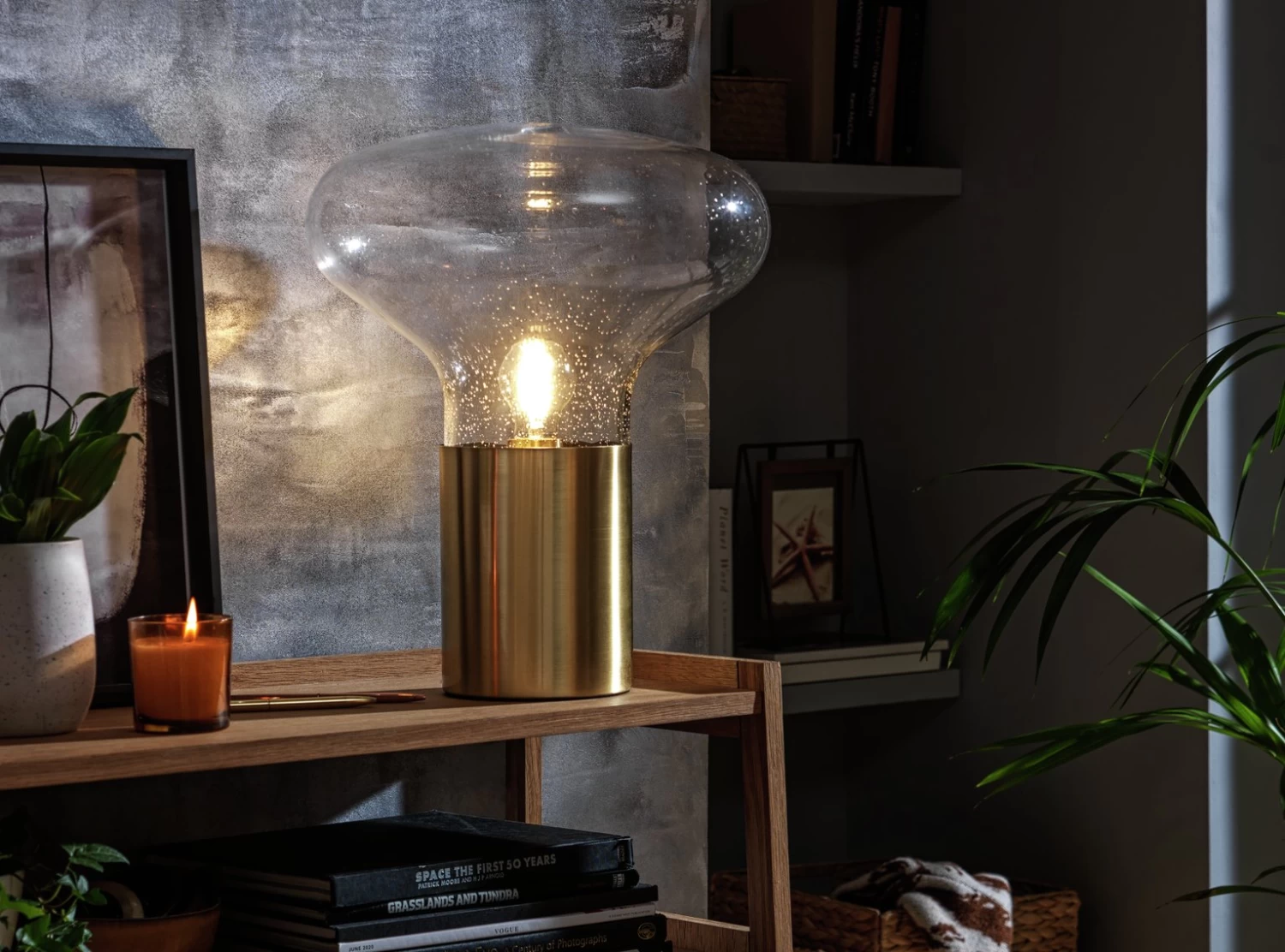 Habitat Marlow Glass Table Lamp - Gold 6 Habitat Marlow Glass Table Lamp - Gold - Image 6